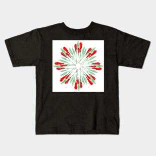 Red tropical flower wreath Kids T-Shirt
